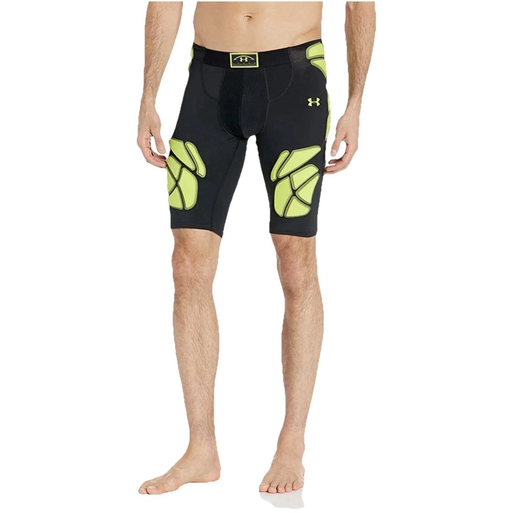 Under Armour Football Girdle Spandex Compression Padded Shorts Volt Blk - Large